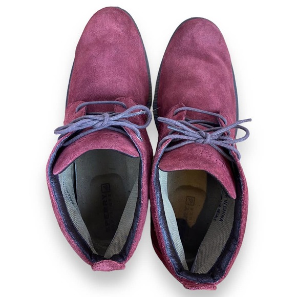 Mens Burgundy Suede Sperry Chukka Boots Size 10 - Picture 5 of 8